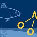 Illustration av miljömålet Ingen övergödning. En fisk som simmar under vattenytan.