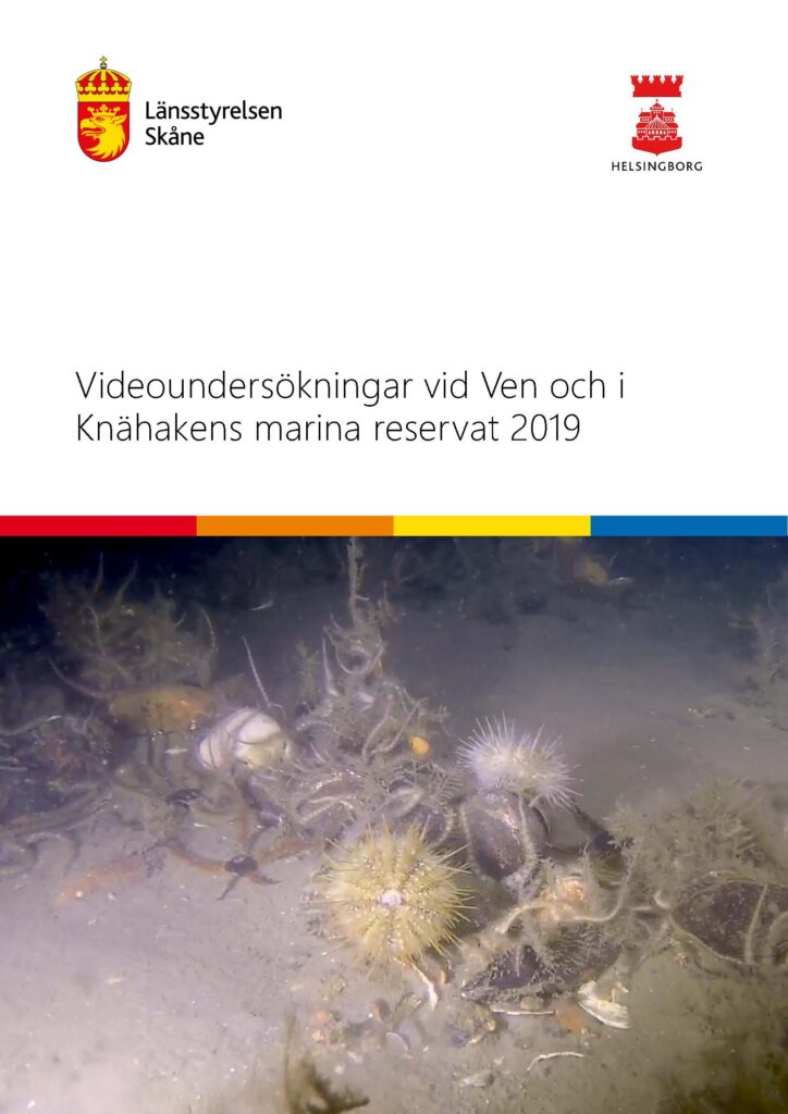 Framsida av rapporten Videoundersökningar vid Ven och i Knähakens marina reservat 2019