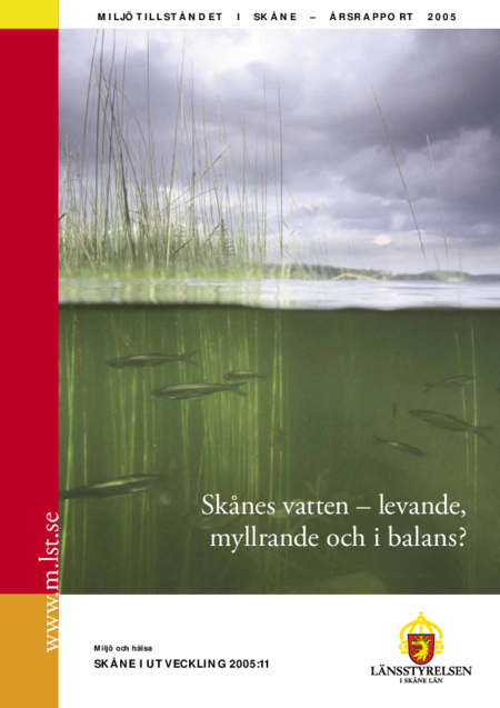 Framsida av rapporten Skånes vatten
