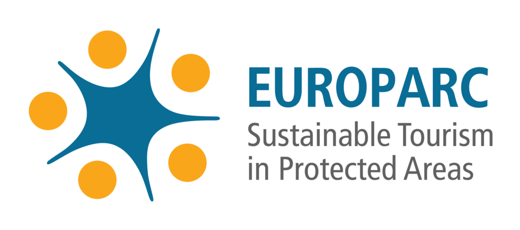 Bilden visar logotypen för European Charter for Sustainable Tourism. Klicka på bilden för att komma till Europarcs webbplats