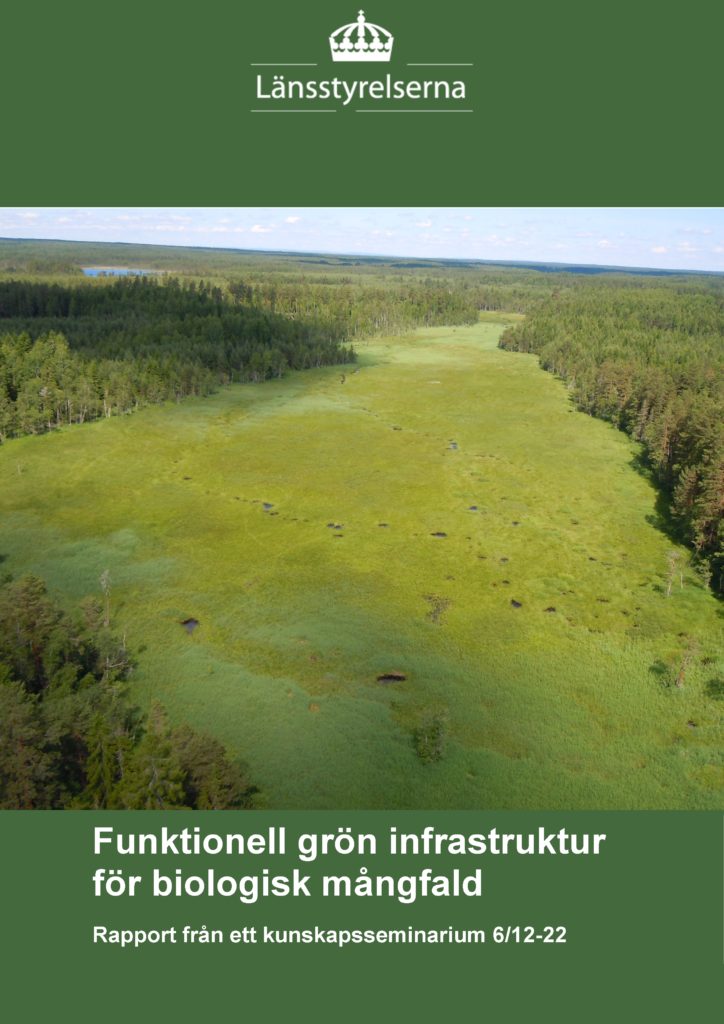 Framsida av rapport Funktionell grön infrastruktur för biologisk mångfald