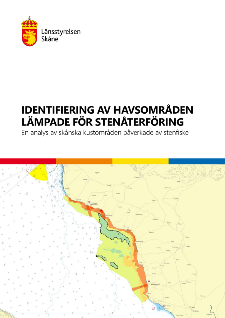 Framsida av rapporten Identifiering av havsområden lämpade för stenåterföring