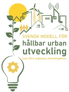 Logga för Svensk modell för hållbar urban utveckling inom EU:s regionala utvecklingsfond